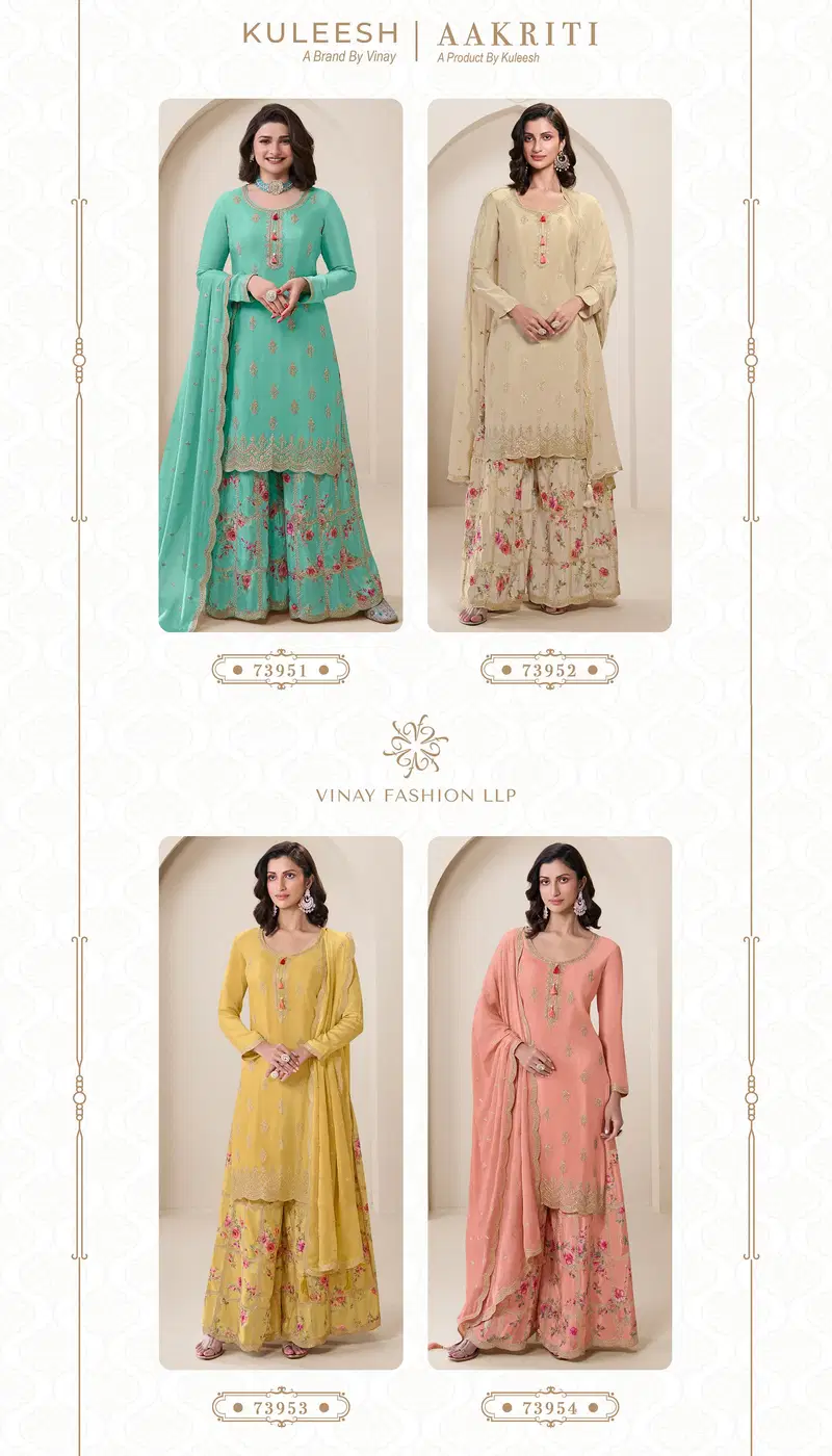  Kuleesh Aakriti by Vinay  Chinon Designer Salwar Kameez Collection